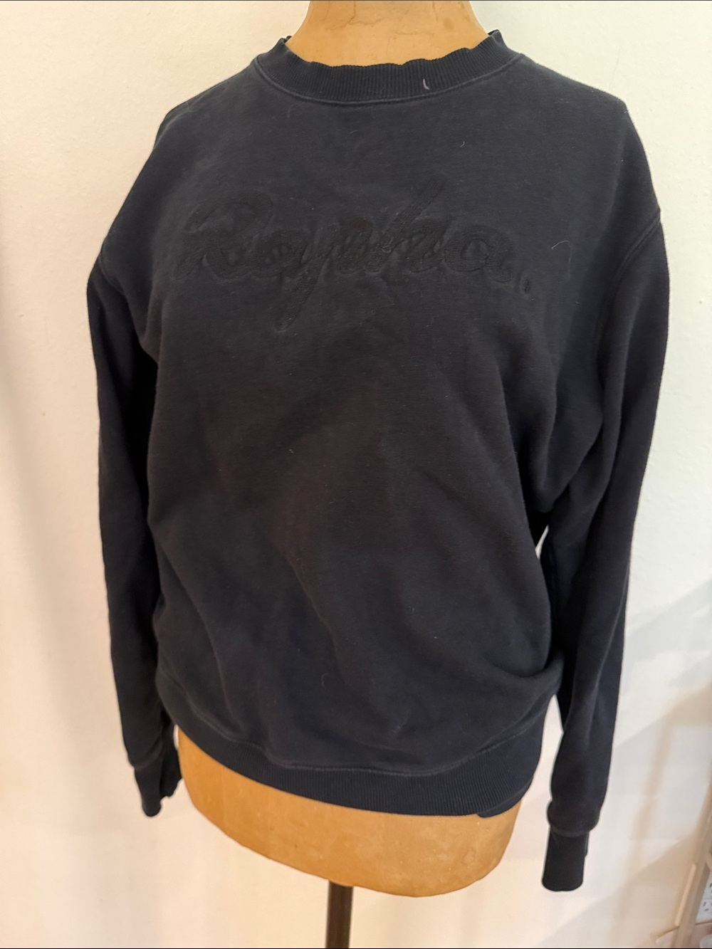 Rapha sz S Black Logo Sweatshirt 100% cotton Embroidered Crewneck good cond